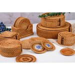 Placemat Manufacturer - Handmade Heat Resistant Round Braided Hollow Out Woven Rattan for Dining