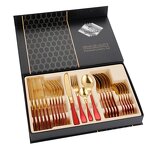 Flatware Set Manufacturer - 24 Piece Service for 6 People High Grade 18/10 Mirror Polished Gift