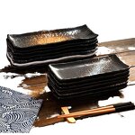 Ceramic Sushi Plate Manufacturer - Japanese Elegant Rectangular Porcelain Dinner Tray for Restaurant Appetizer Party BBQ