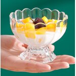 Glass Dessert Bowl Manufacturer - Small Cute Flower Shape Tulip for Ice Cream Fruit Salad