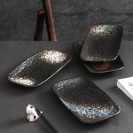 Porcelain Ceramic Plate Manufacturer - Japanese Style Eco-Friendly 8 Inch Rectangular Sushi Serving Tray for Salad Dessert