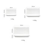 Ceramic Sushi Plate Manufacturer - Rectangle White Serving Embossed Porcelain Dinner Dish for Restaurant