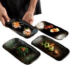 Porcelain Ceramic Plate Manufacturer - Japanese Style Eco-Friendly 8 Inch Rectangular Sushi Serving Tray for Salad Dessert
