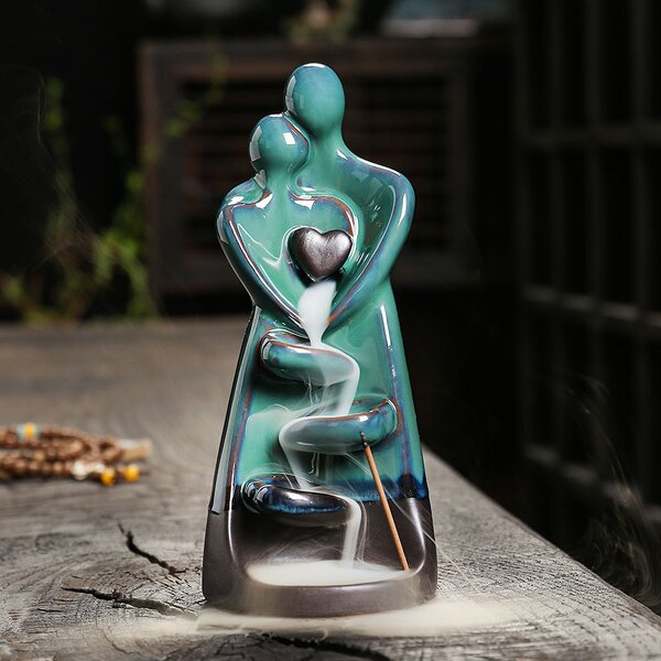 Backflow Incense Burner Manufacturer - Handicraft Hugging Lovers Holder Censer Romantic Waterfall