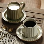 Ceramic Coffee Cup Set Manufacturer - Vintage Latte for Cafe Restaurant Office Drinking
