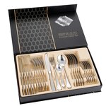 Flatware Set Manufacturer - 24 Piece Service for 6 People High Grade 18/10 Mirror Polished Gift