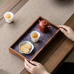 Wood Tea Tray Set Manufacturer - Antique Walnut Retro Kung Fu Inspired Serving for Tea & Coffee Utensils Storage
