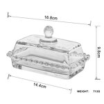 Glass Butter Tray Manufacturer - Hot Sale Modern Simple Love Lace Rectangular Dustproof Dessert Cheesecake With Lid