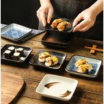 Ceramic Dish Manufacturer - Classic Japanese Style Square Sushi Dumplings Eco-Friendly Small Soy Sauce for Restaurant