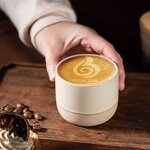 Ceramic Tea Cup Manufacturer - Creative Customized Logo Beige Matte Pottery No Handle Clay