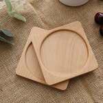 Wooden Coaster Manufacturer - Customized Natural Beech Coffee Cup Mats Placemats