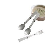 Stainless Steel Cutlery Manufacturer - Wholesale 304 Portable Travel Camping Foldable Spoon Fork Salad Fork