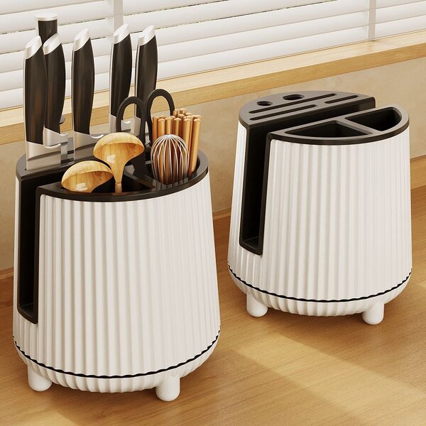Kitchen Utensil Organizer Manufacturer - Multifunction Rotatable Chops Flatware Knife Spoon Cut Board Container Tools Holder