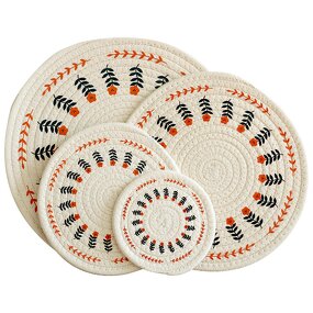 Cotton Linen Coaster Set Manufacturer - Woven Table Decoration Restaurant Home Bar New Home Handmade Placemat