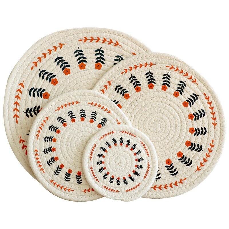 Cotton Linen Coaster Set Manufacturer - Woven Table Decoration Restaurant Home Bar New Home Handmade Placemat