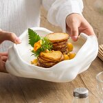 Ceramic Plate Manufacturer - Creative Rock Design Vajilla Code Wave Dinnerware Dessert Serving White Porcelain for Restaurant