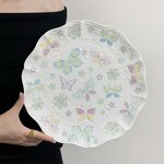 Ceramic Dinnerware Set Manufacturer - Vintage Butterfly Lace Embossed Porcelain Plate Cup Saucer