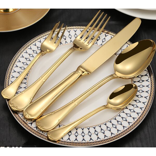 Stainless Steel Cutlery Set Manufacturer - Customized Logo 5Pcs Hotel Restaurant Knife Fork Spoon 304