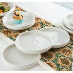 Porcelain Dinner Set Manufacturer - Top Quality White Glazed Ceramic Dessert Dishes Soup Bowls Home