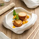 Ceramic Plate Manufacturer - Creative Rock Design Vajilla Code Wave Dinnerware Dessert Serving White Porcelain for Restaurant