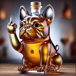 Wine Decanter Manufacturer - Funny French Bulldog Animal Dog Shape Glass Bottle with Cork