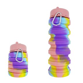 Silicone Water Bottle Manufacturer - Eco-friendly Outdoor Sports Foldable BPA FREE Safe Rainbow for Students