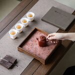 Wood Tea Tray Set Manufacturer - Antique Walnut Retro Kung Fu Inspired Serving for Tea & Coffee Utensils Storage