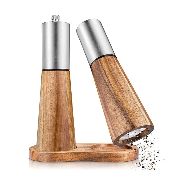 Pepper Grinder Manufacturer - Handheld Wooden with Ceramic Core New Seasoning Bottle for BBQ Cooking Home Decor
