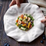 Porcelain Dinner Plate Manufacturer - Irregular Ceramic Wedding Tableware Pasta Fat Reducing Desserts Wrinkle Swing for Restaurant