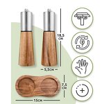 Pepper Grinder Manufacturer - Handheld Wooden with Ceramic Core New Seasoning Bottle for BBQ Cooking Home Decor