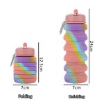 Silicone Water Bottle Manufacturer - Eco-friendly Outdoor Sports Foldable BPA FREE Safe Rainbow for Students