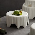 Porcelain Plate Manufacturer - Novelty Irregular White Modern Nordic Tablecloth Design for Wedding Restaurant Christmas