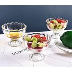 Glass Dessert Bowl Manufacturer - Small Cute Flower Shape Tulip for Ice Cream Fruit Salad