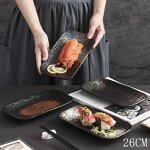 Porcelain Ceramic Plate Manufacturer - Japanese Style Eco-Friendly 8 Inch Rectangular Sushi Serving Tray for Salad Dessert
