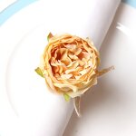 Napkin Ring Manufacturer - Valentine's Day Simulation Flower Sweet Pink Rose for Hotel Party Dinner Table Decoration
