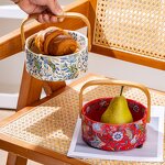 Ceramic Fruit Plate Manufacturer - High-End Retro Iris Valuable Tableware for Home Living Room Snack Basket Storage