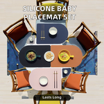 PU Placemat Set Manufacturer - Luxury Double Side Food Grade Soft Non-slip Silicone Heat Resistant and Coaster
