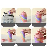 Silicone Water Bottle Manufacturer - Eco-friendly Outdoor Sports Foldable BPA FREE Safe Rainbow for Students