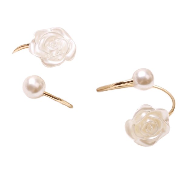 Napkin Ring Manufacturer - Valentine Wedding Pearl Rose Flower Shape Dinner Table Decorative Metal Holder for Party