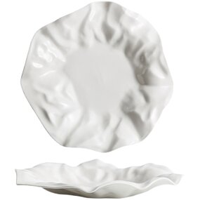 Porcelain Dinner Plate Manufacturer - Irregular Ceramic Wedding Tableware Pasta Fat Reducing Desserts Wrinkle Swing for Restaurant