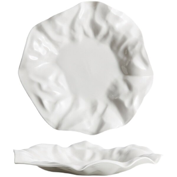 Porcelain Dinner Plate Manufacturer - Irregular Ceramic Wedding Tableware Pasta Fat Reducing Desserts Wrinkle Swing for Restaurant