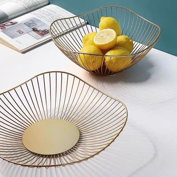 Iron Art Fruit Dish Manufacturer - Nordic Style Simple Storage Basket Creative for Living Room Snacks Household