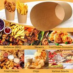 Disposable Food Cup Manufacturer - Customized Slanted-Edge Kraft Paper Fries Gold Bead OPP Individually Packaged Bamboo Stick