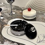 Metal Cigar Ashtray Manufacturer - Modern Portable Black Revolving Customizable for Home Hotel Classic Style Kitchen Living Room