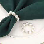 Napkin Ring Manufacturer - Handmade Beaded Pearl DIY Table Cloth Buckle Paper Towel for Valentine's Day