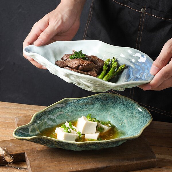 Porcelain Bowl Manufacturer - Kiln Change Irregular Shell Unique Crockery Oysters Shape Ceramic Serving Plate