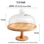Bamboo Cake Stand Manufacturer - Multi-Functional Natural Plates Wooden Wedding Cupcake Display Tray with Glass Lid