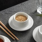 Porcelain Sauce Dish Manufacturer - 3.5 Inch White Round Soy Ceramic Sushi Bowl