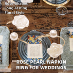 Napkin Ring Manufacturer - Valentine Wedding Pearl Rose Flower Shape Dinner Table Decorative Metal Holder for Party