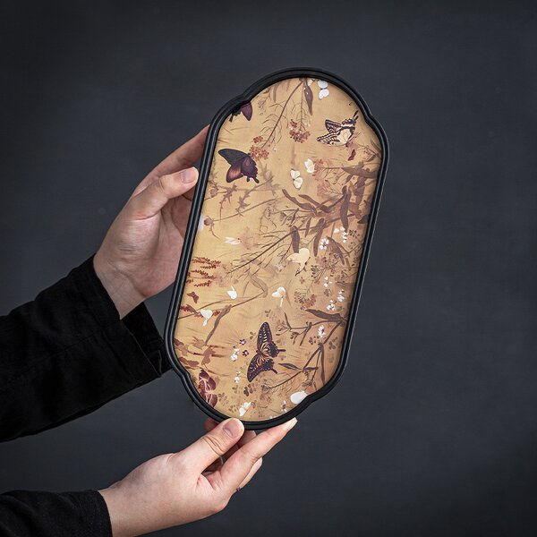 Tea Serving Tray Manufacturer - Vintage-Style Chinese ABSORBENT Dry Tea & Coffee Accessories Waterproof Kung Fu Set with Mat